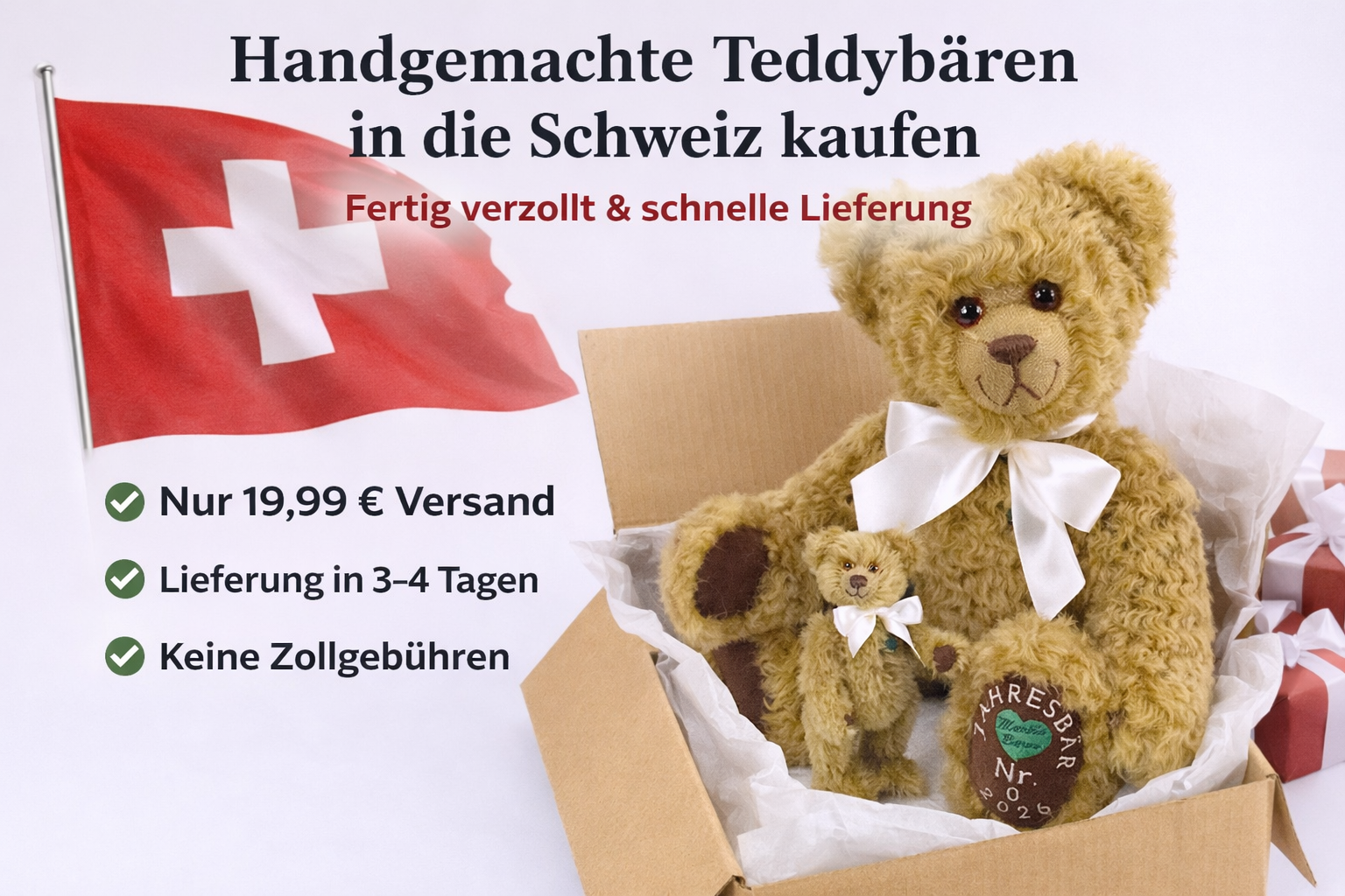 Neuer Versandservice in die Schweiz – schnell, sicher & fertig verzollt 🧸🇨🇭