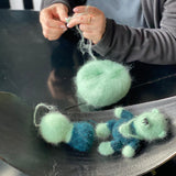 Häkelteddy "Täschchen" 15cm - Mohairwolle