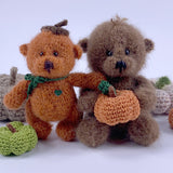 Häkelteddy "Kürbi" 12 cm - Alpacawolle