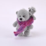 Unikat Häkelteddy "Huckepack" 13cm