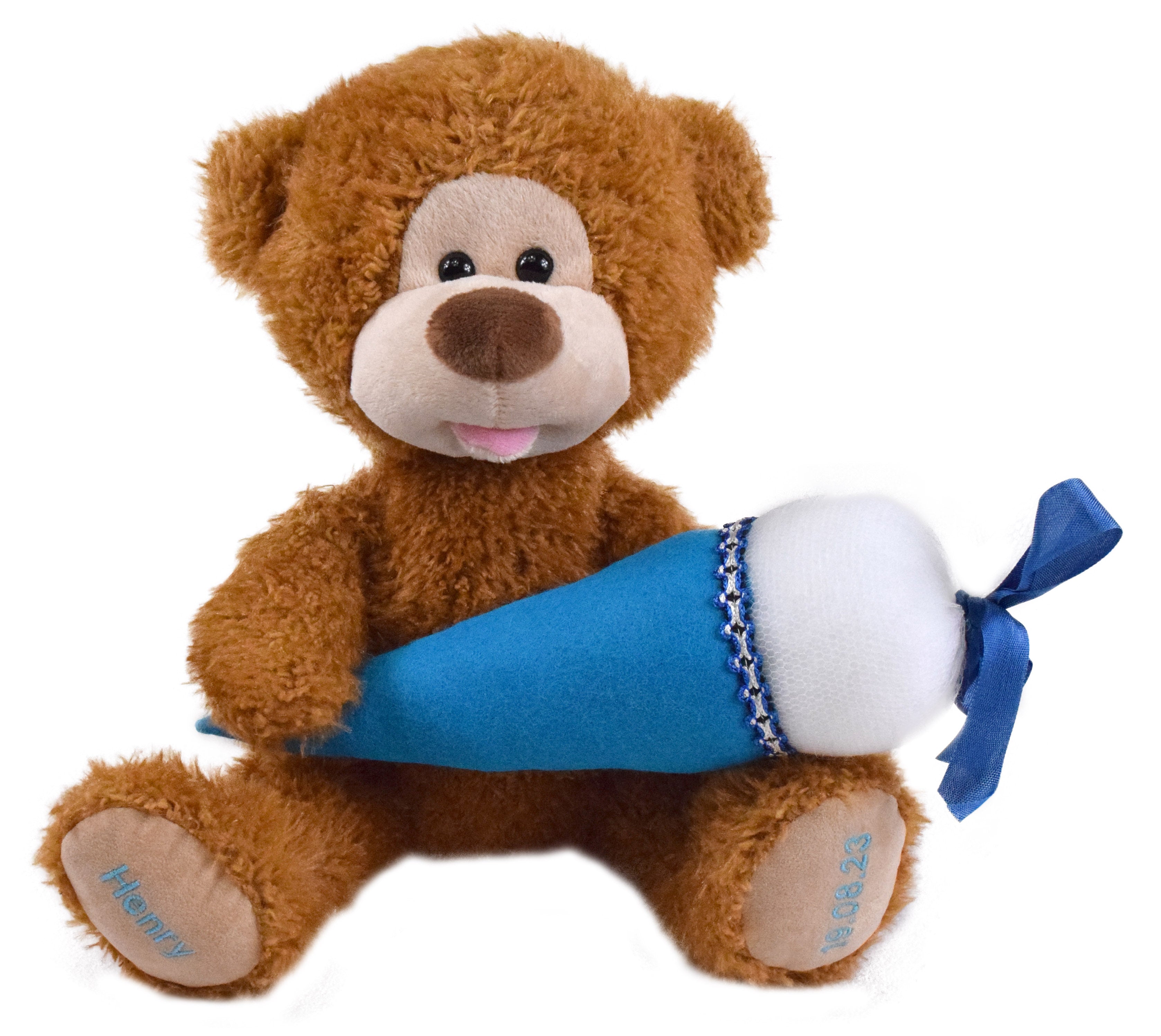 Knuddelbär zum Schulanfang mit individueller Bestickung