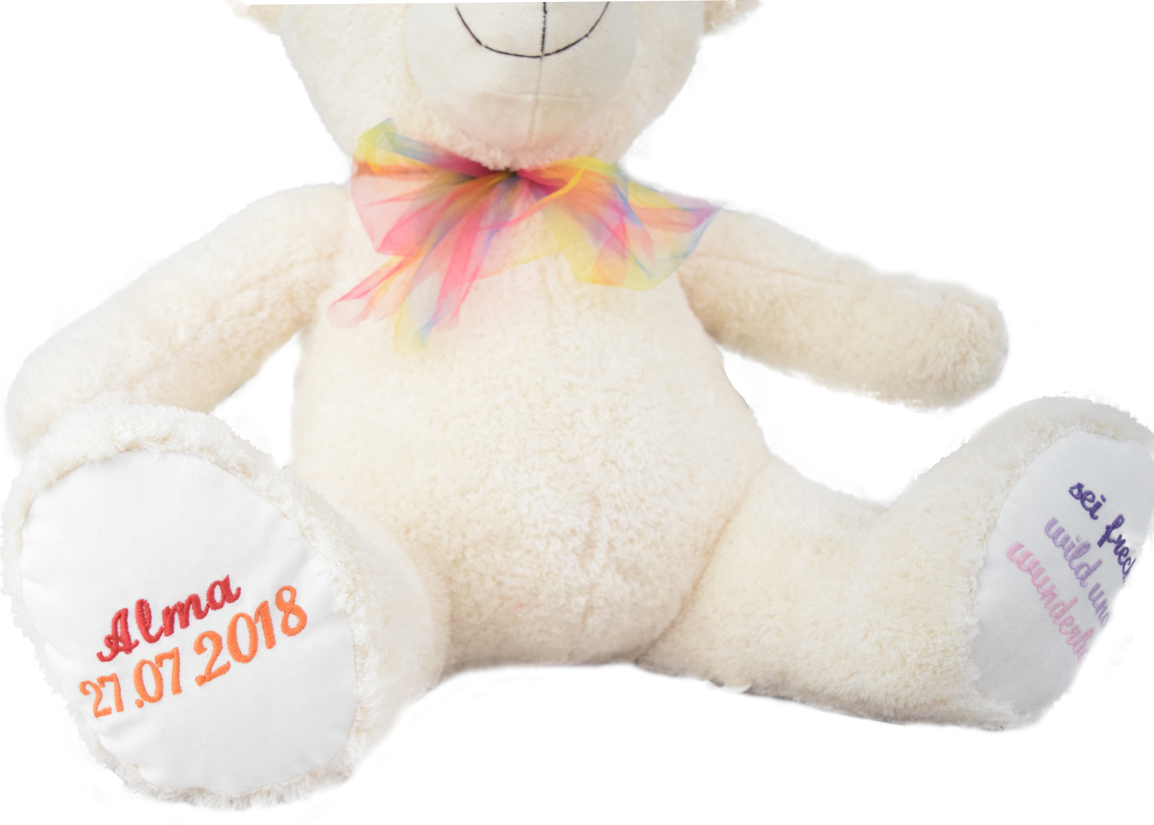 60 cm Knuddelbär mit Bestickung